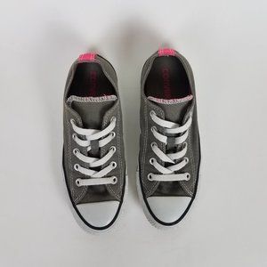 Converse Chuck Taylor All Star Low Top Gray Hot Pink Lace Up Canvas Sneakers